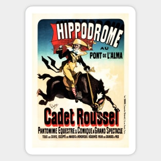 PARIS HIPPODROME CADET ROUSSEL Pantomime Horse Performances Vintage French Sticker